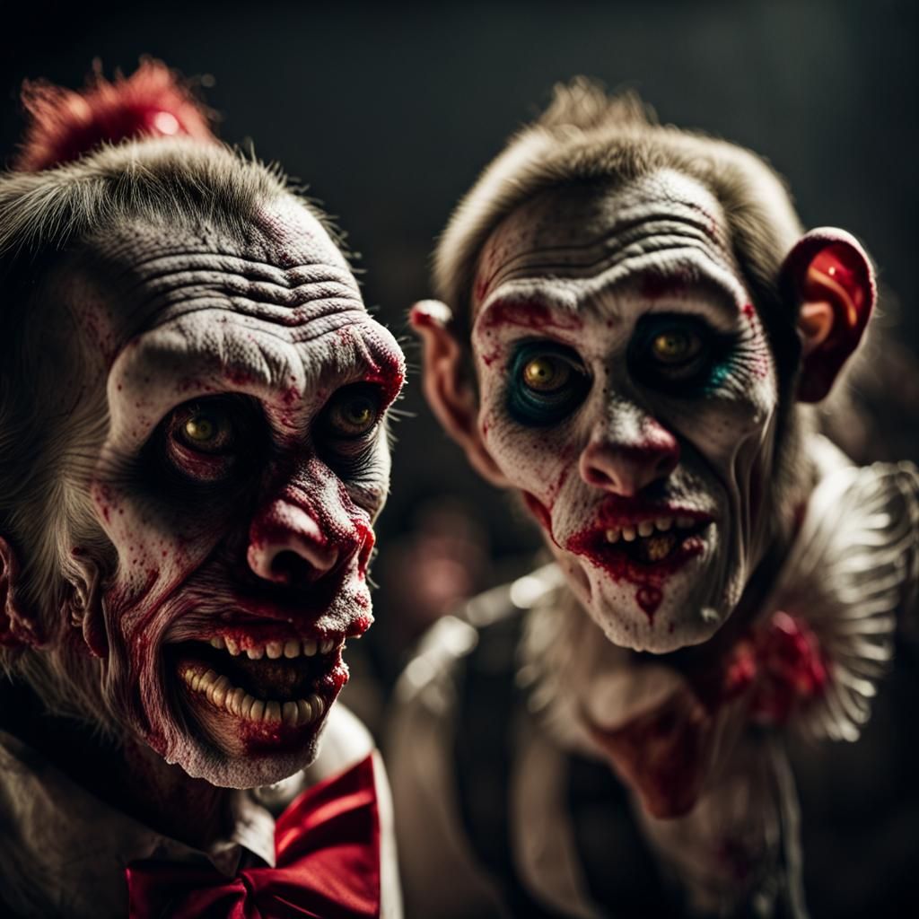 Zombie Monkey Clowns Square Dance Portrait