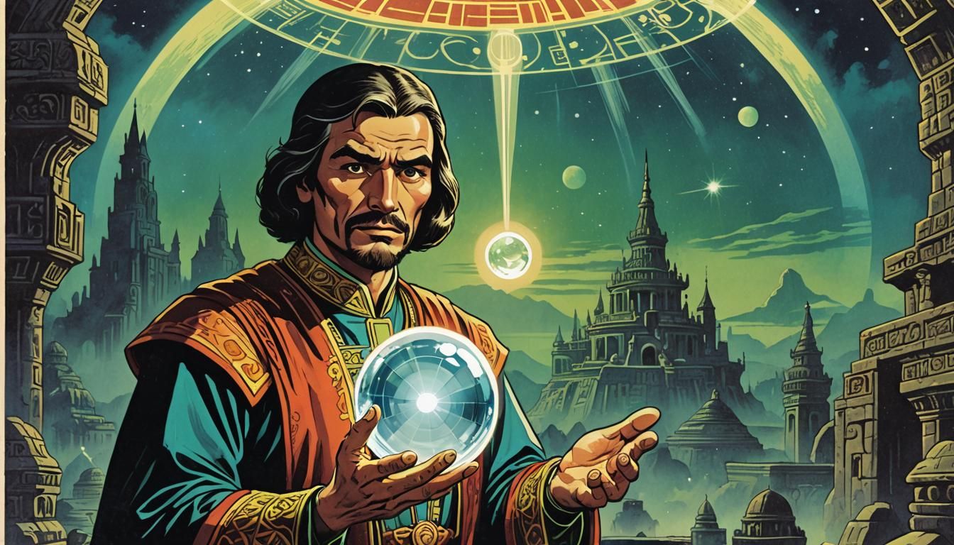 Retro-Futuristic Comic Book Cover Art: Scholar and UFO