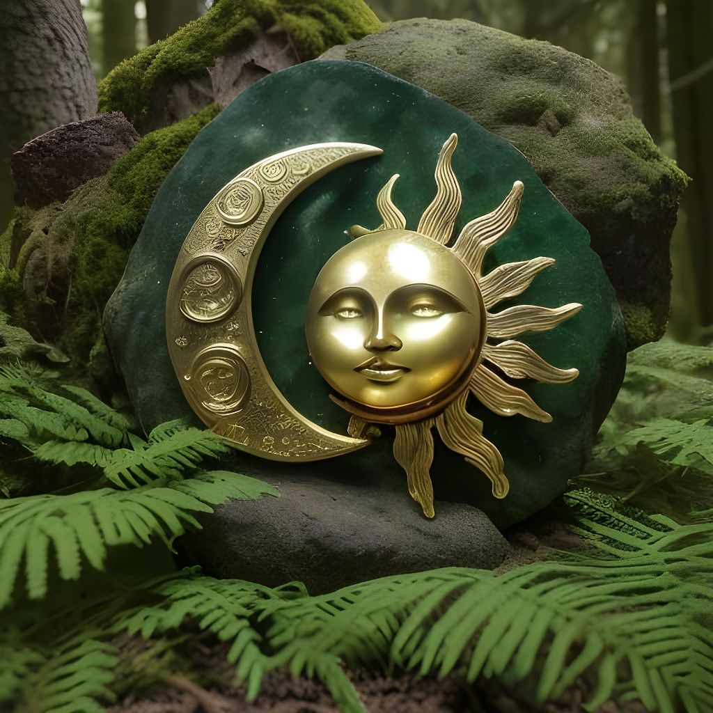 Brass Sun and Moon in Enchanted Forest