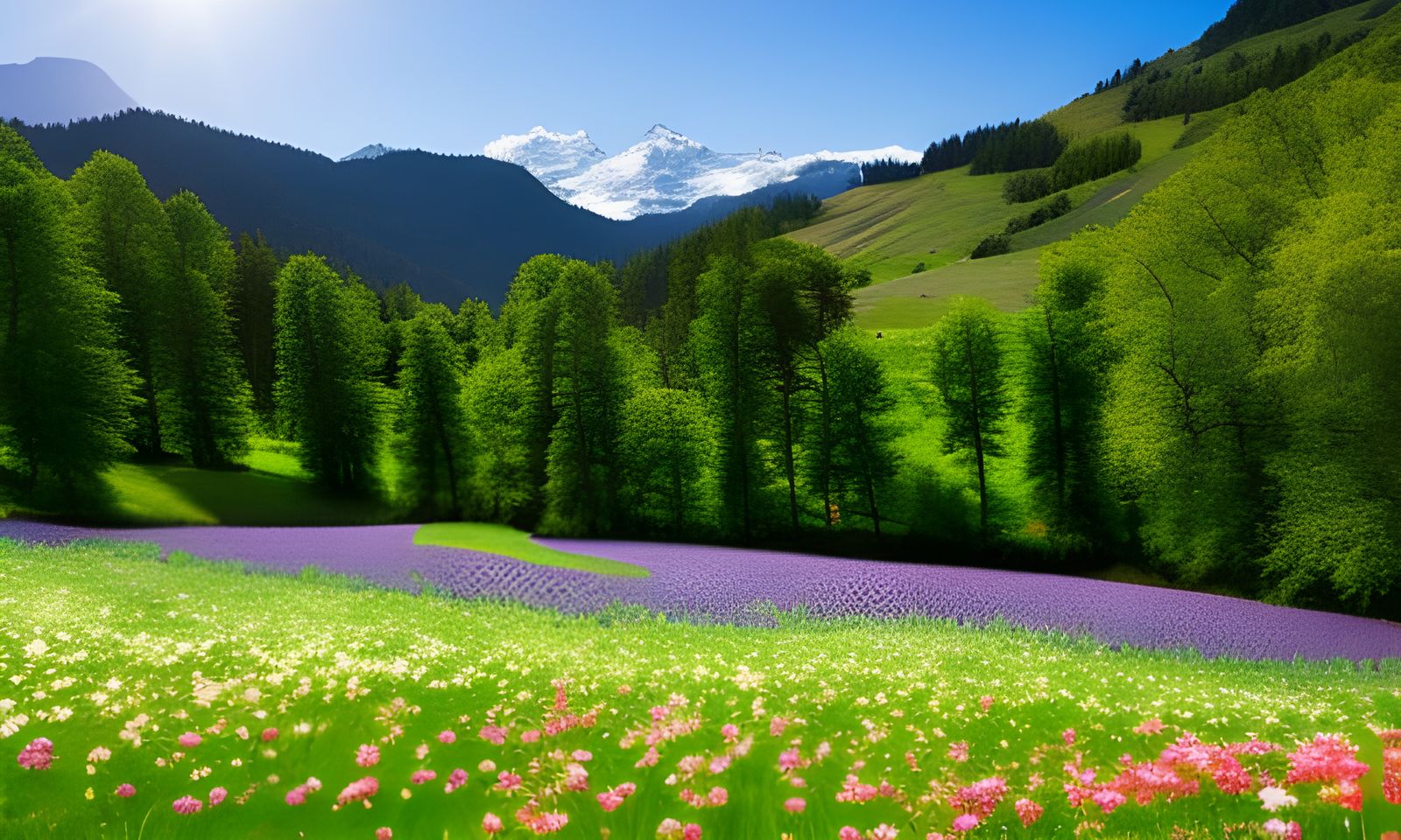 Blooming Valley: A Springtime Landscape