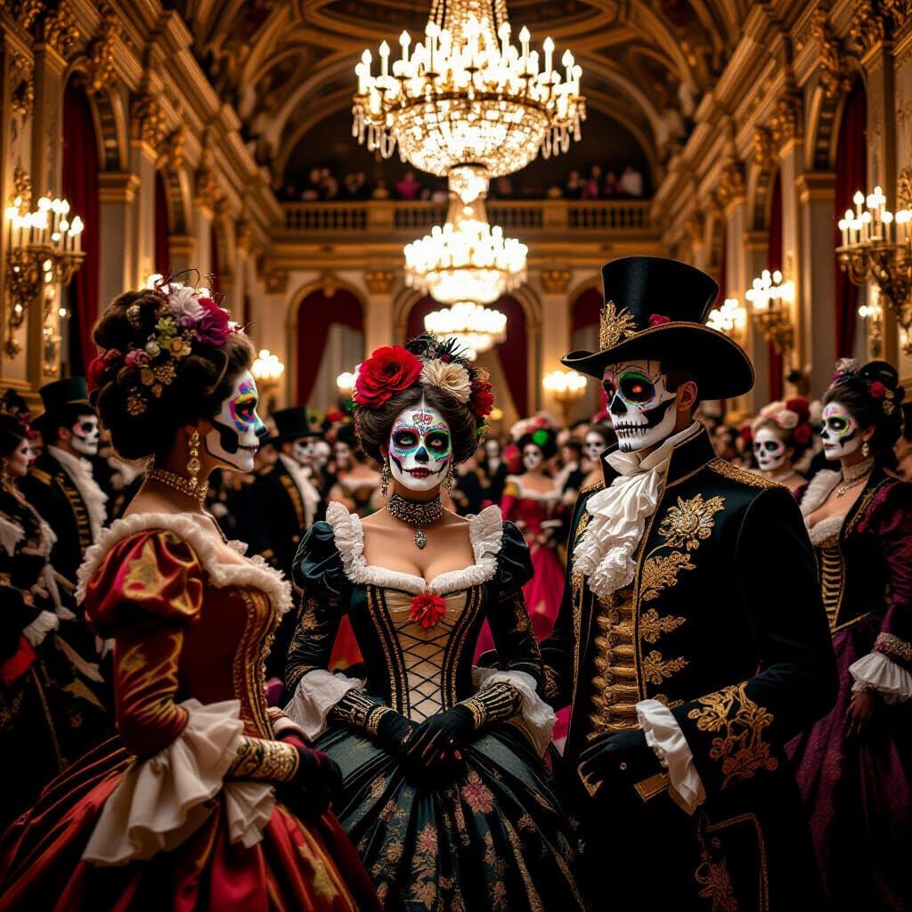 Vienna Opera Ball with Día de Muertos Zombies