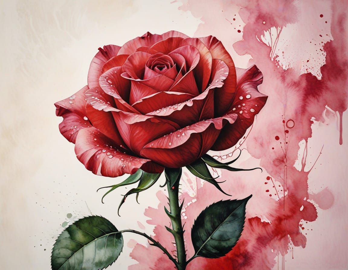 Velvet Rose in Dreamy Watercolor Hues