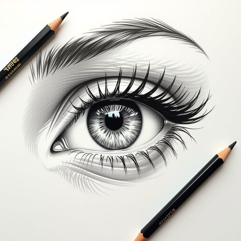 Hyper-Realistic Eye Sketch with Pencil