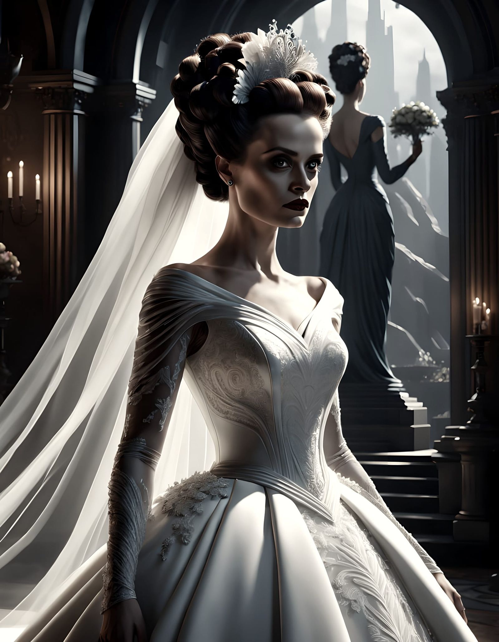 Ethereal Gothic Bride in Vibrant Colors