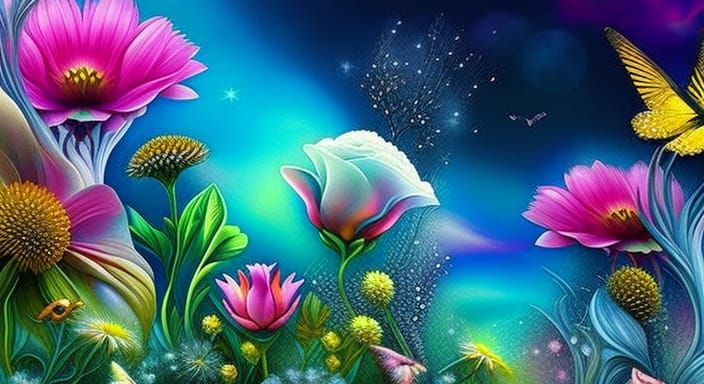 Sparkling Winter Garden with Icicle Flowers