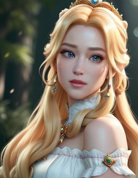 Princess Peach: Hyperrealistic Cinematic Portrait