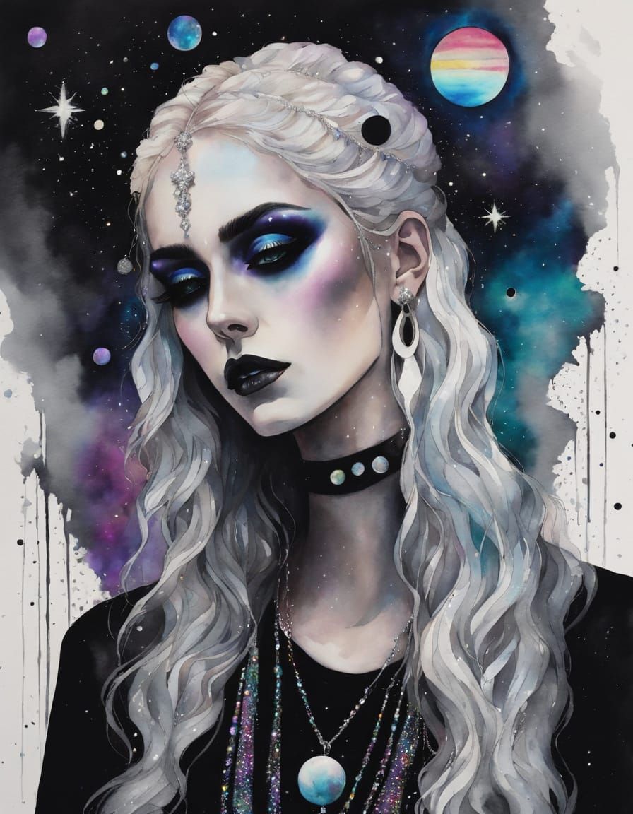 Gothic Goddess in Metallic Splendor