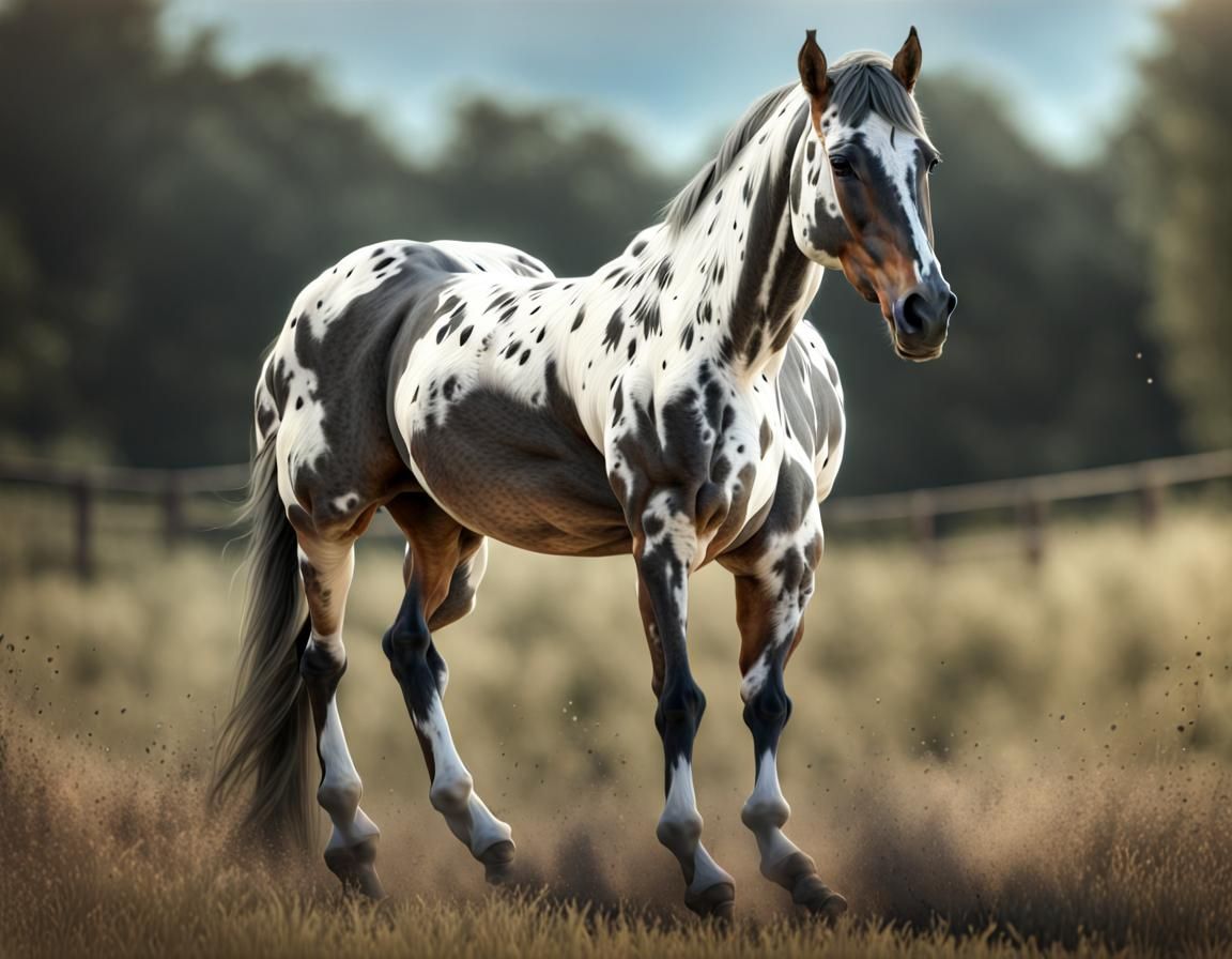 Photorealistic Appaloosa Horse Portrait in Hyperreal Style