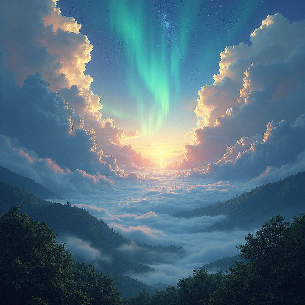 Ethereal Landscape: Dawn of Creation in Surrealist Style