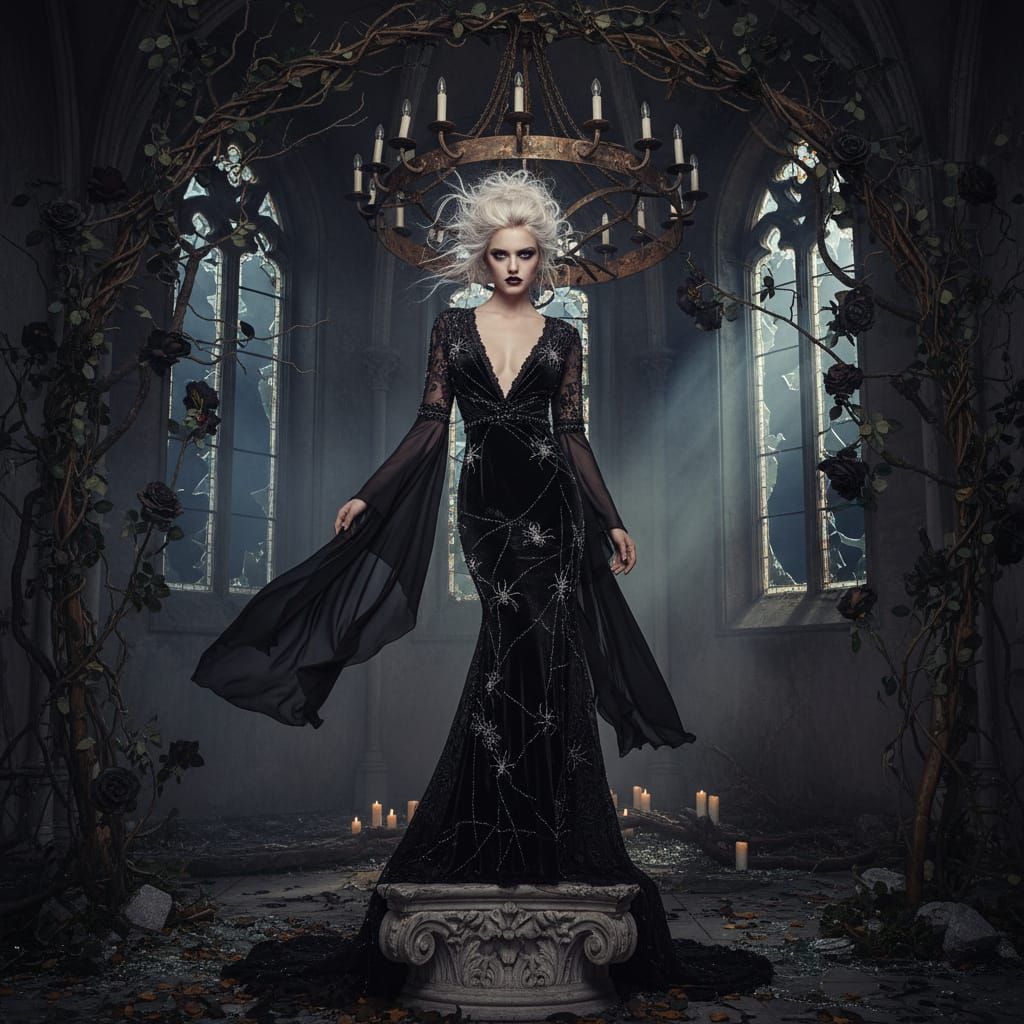 Gothic Glamour: High-Fashion Model Photography