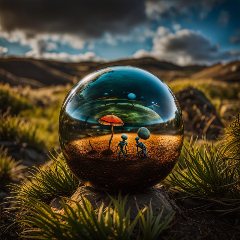 Alien Baby in Orb: Dark Fantasy Concept Art