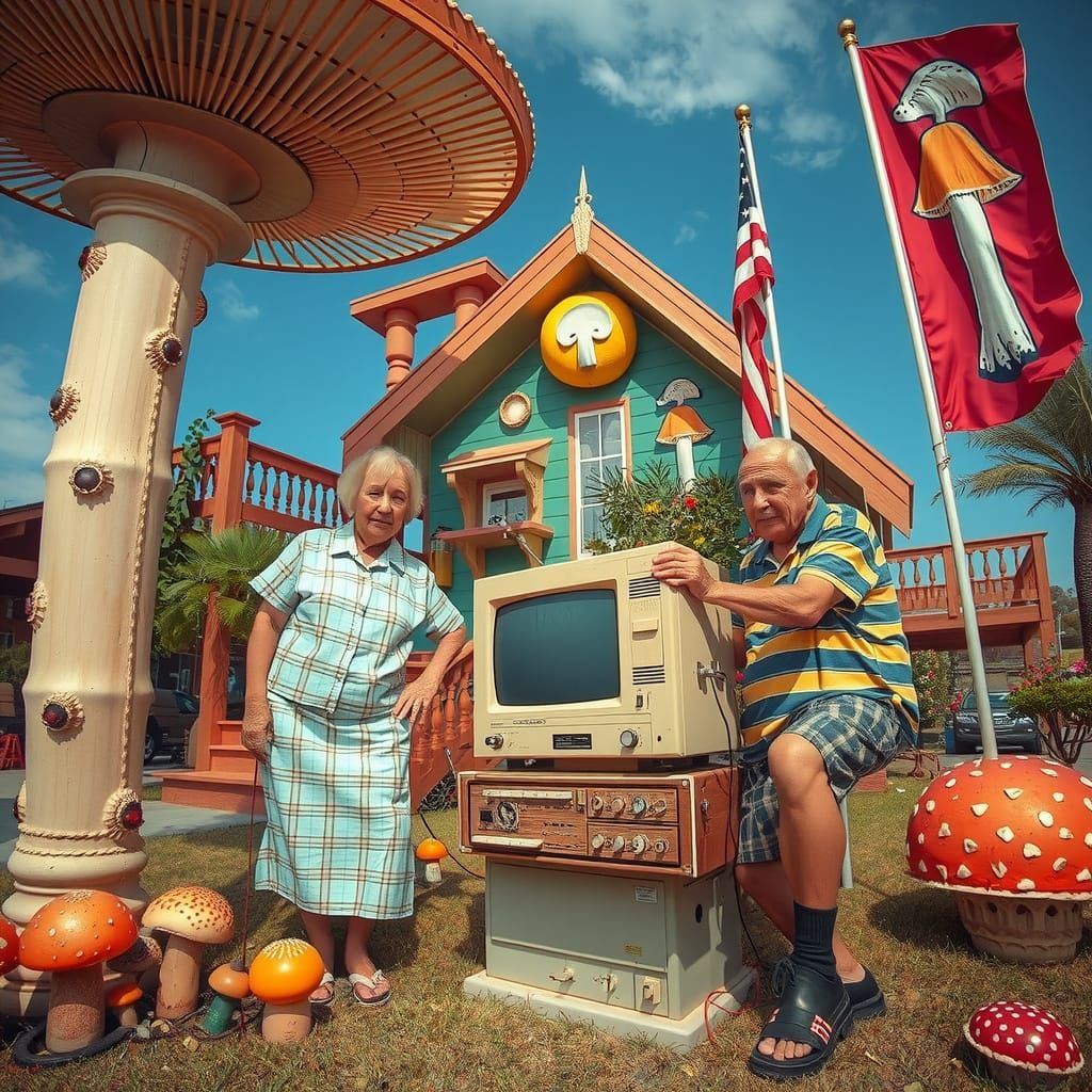 Surreal 19th Century Theremin Scene in Max Ernst Style