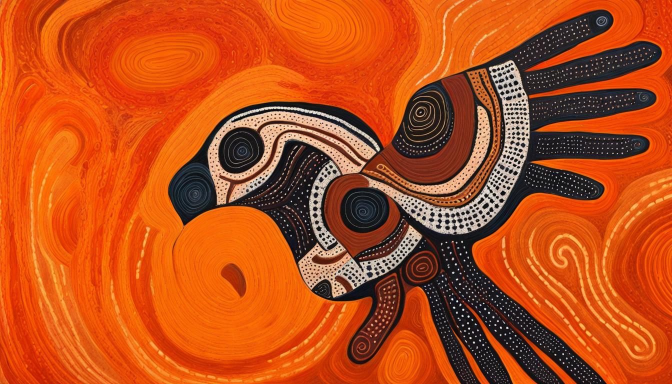Abstract Aboriginal Art with Ancestral Motifs