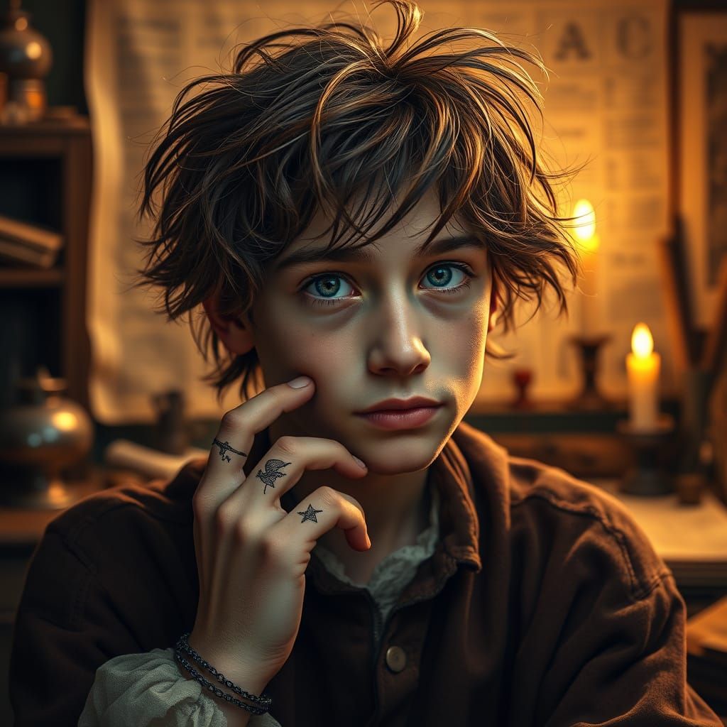 Renaissance Visionary in a Candlelit Studio