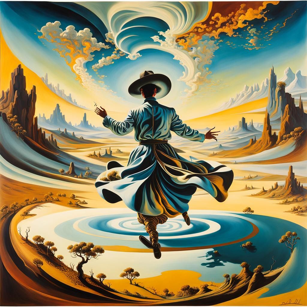 Surreal Landscape with Elastic Flora, Salvador Dali Style