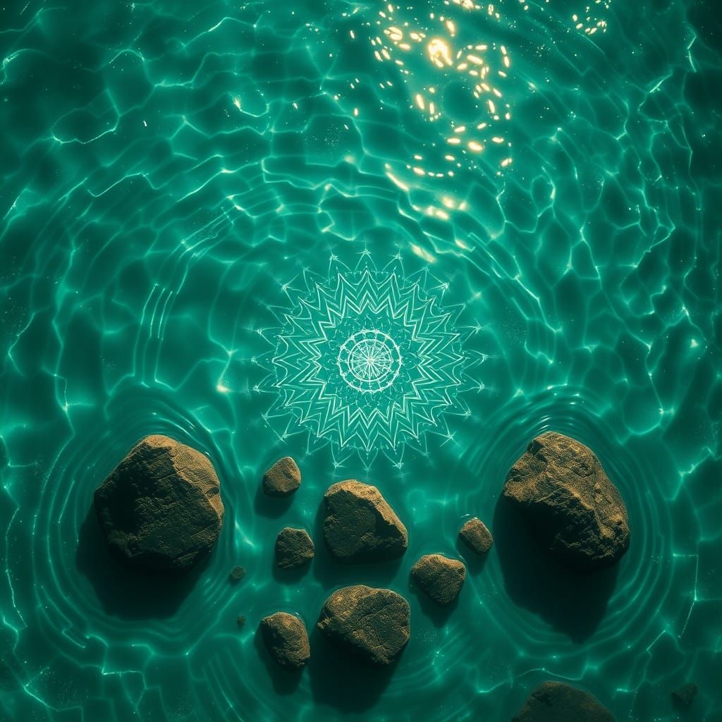 Fractal Water Mandalas in Hyperreal 3D Art