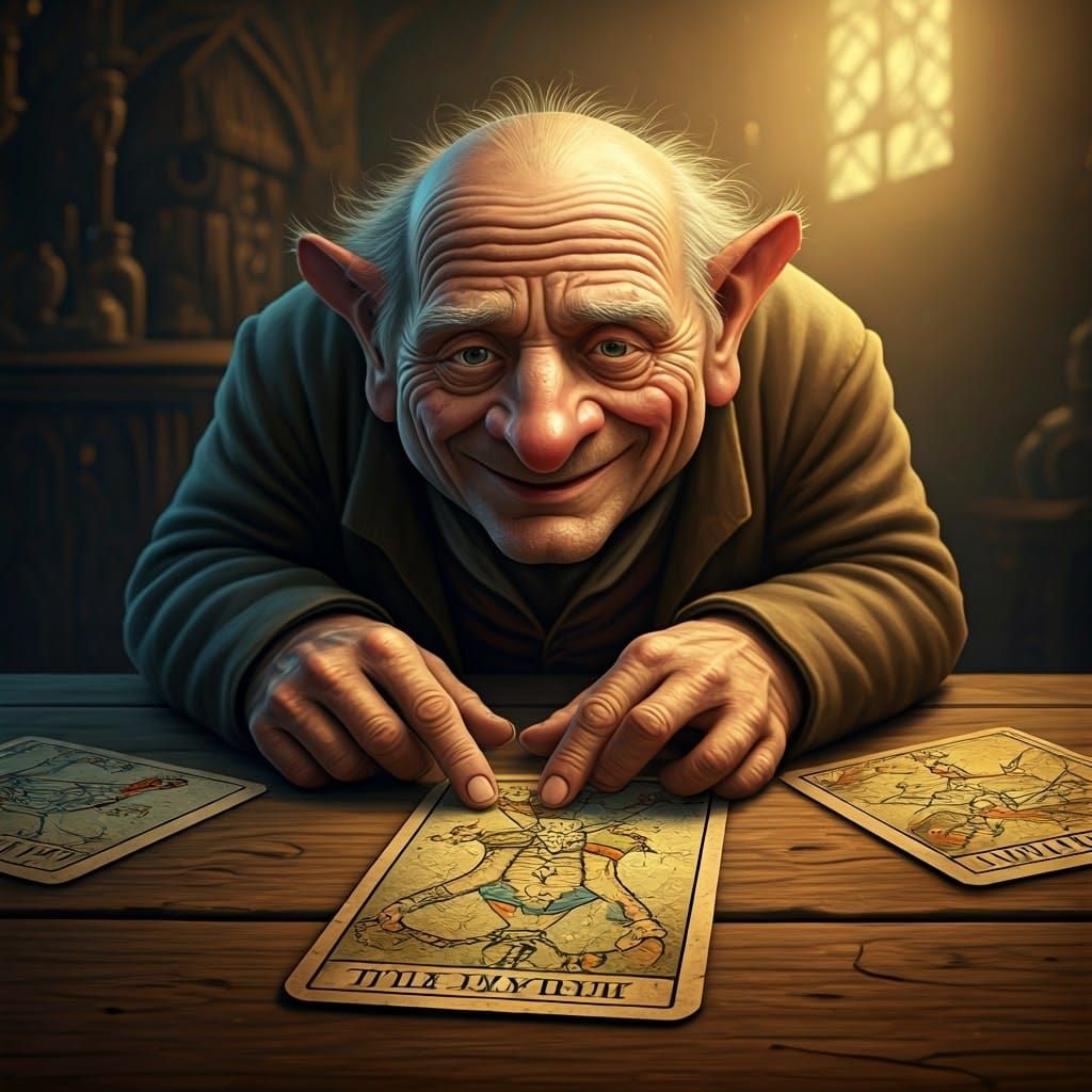 Mystical Hunchback Reading The Fool Tarot Card