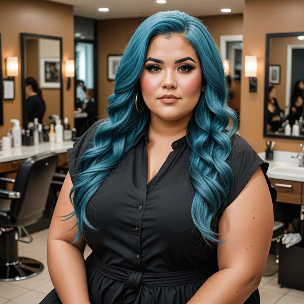 Latina Hair Stylist in Modern Salon