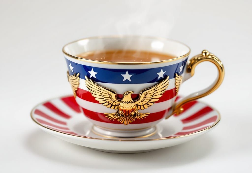 Glorious Liber-Tea: Patriotic Beverage in Gleaming Cup