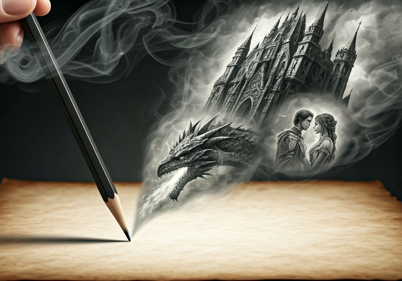 Pencil Transforms into Smoke and Fantastical Sketches