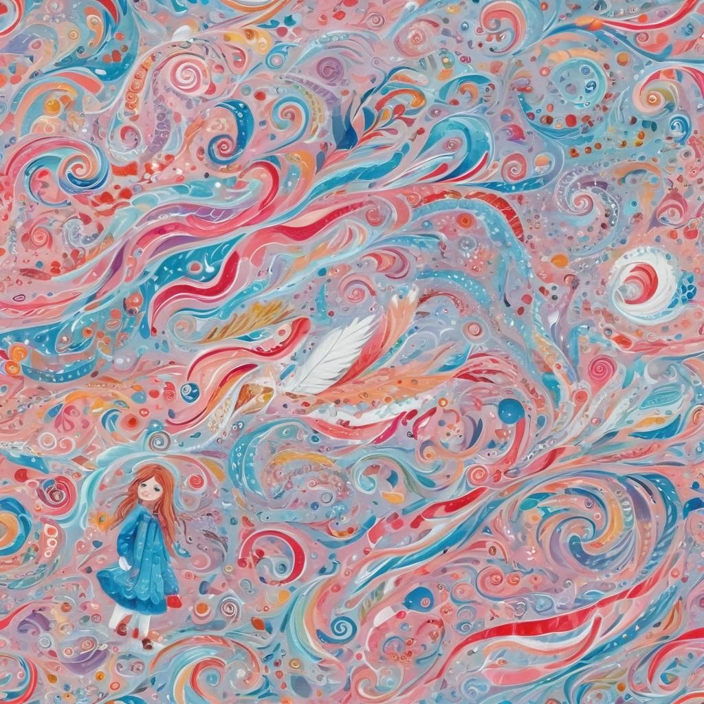 Vibrant Candyland Wonderland in Gouache Style