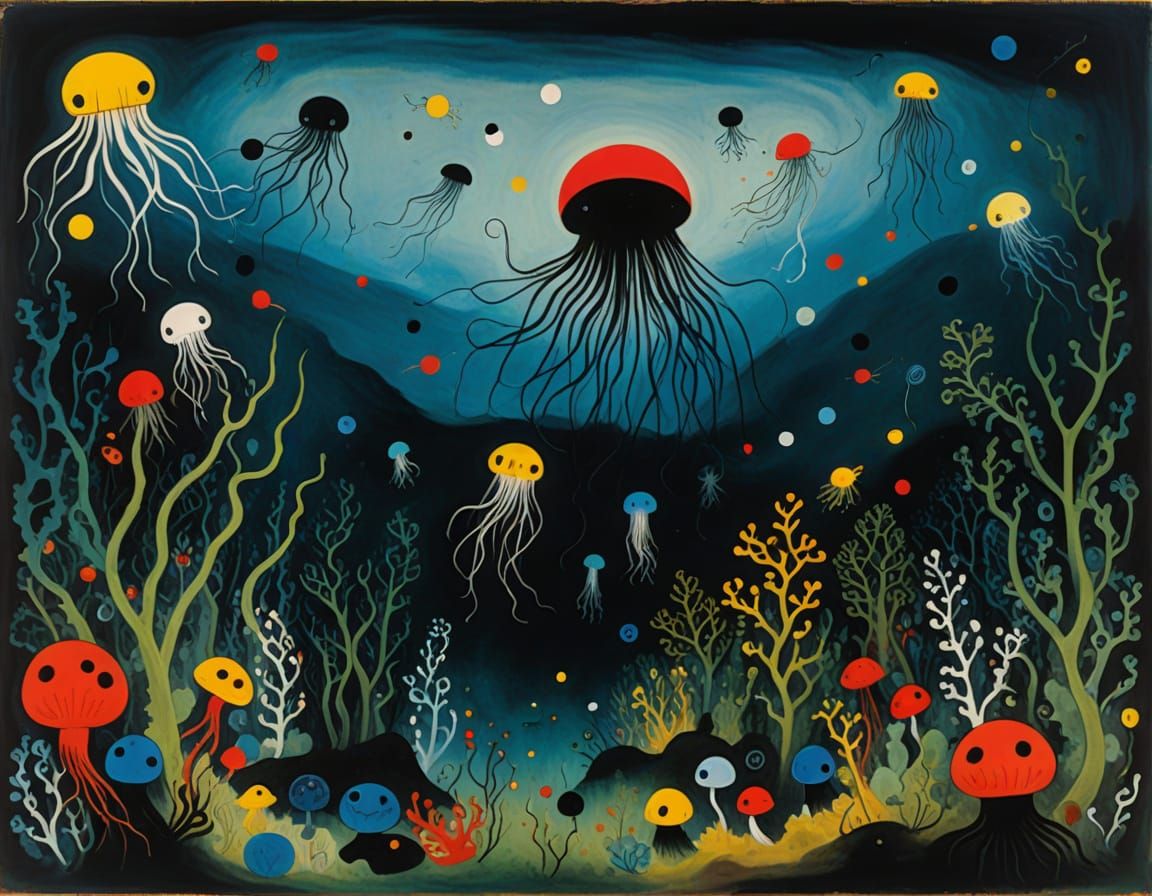 Deep-Sea Kelp Forest in Surrealist Style