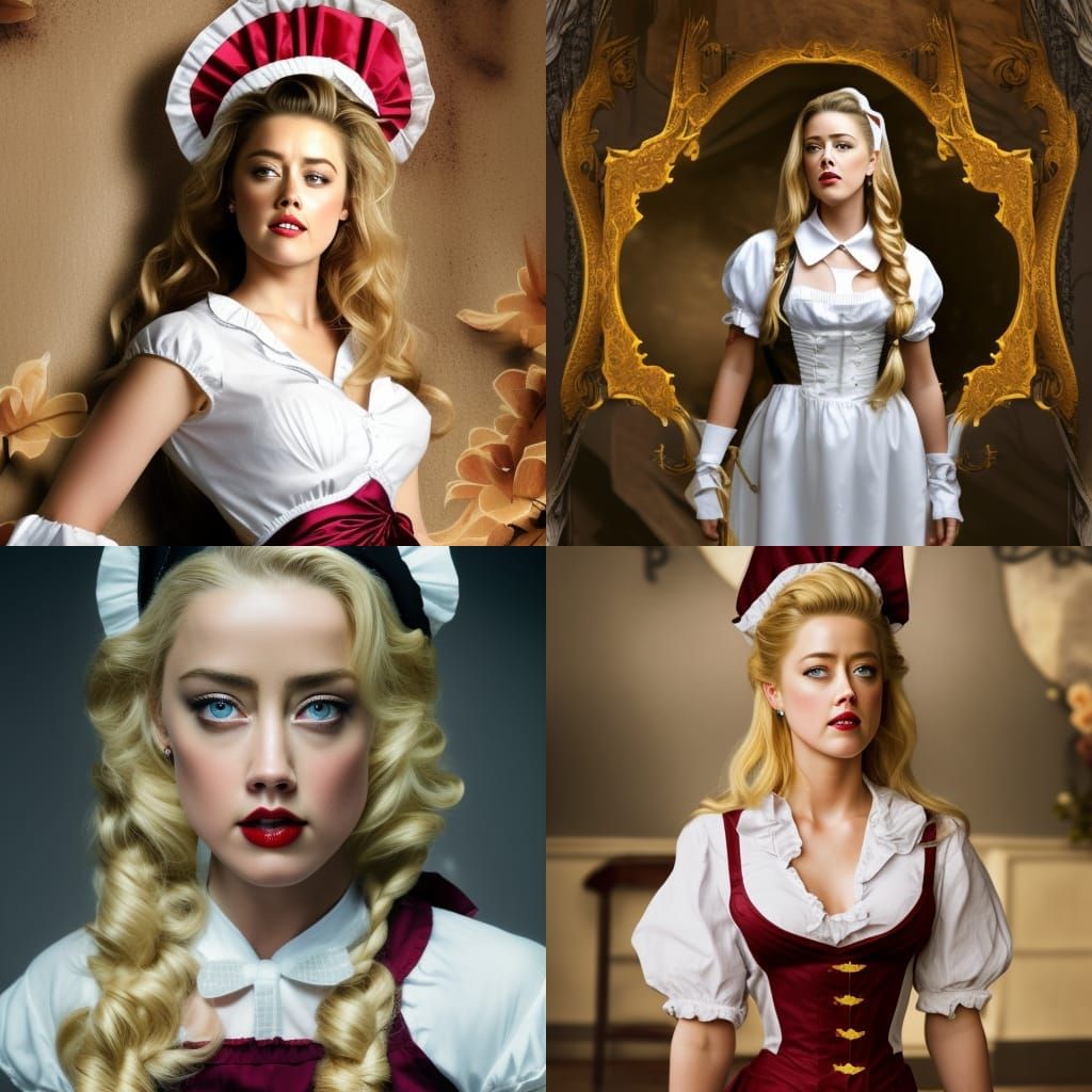 Woman in Maid Outfit: Detailed Digital Art