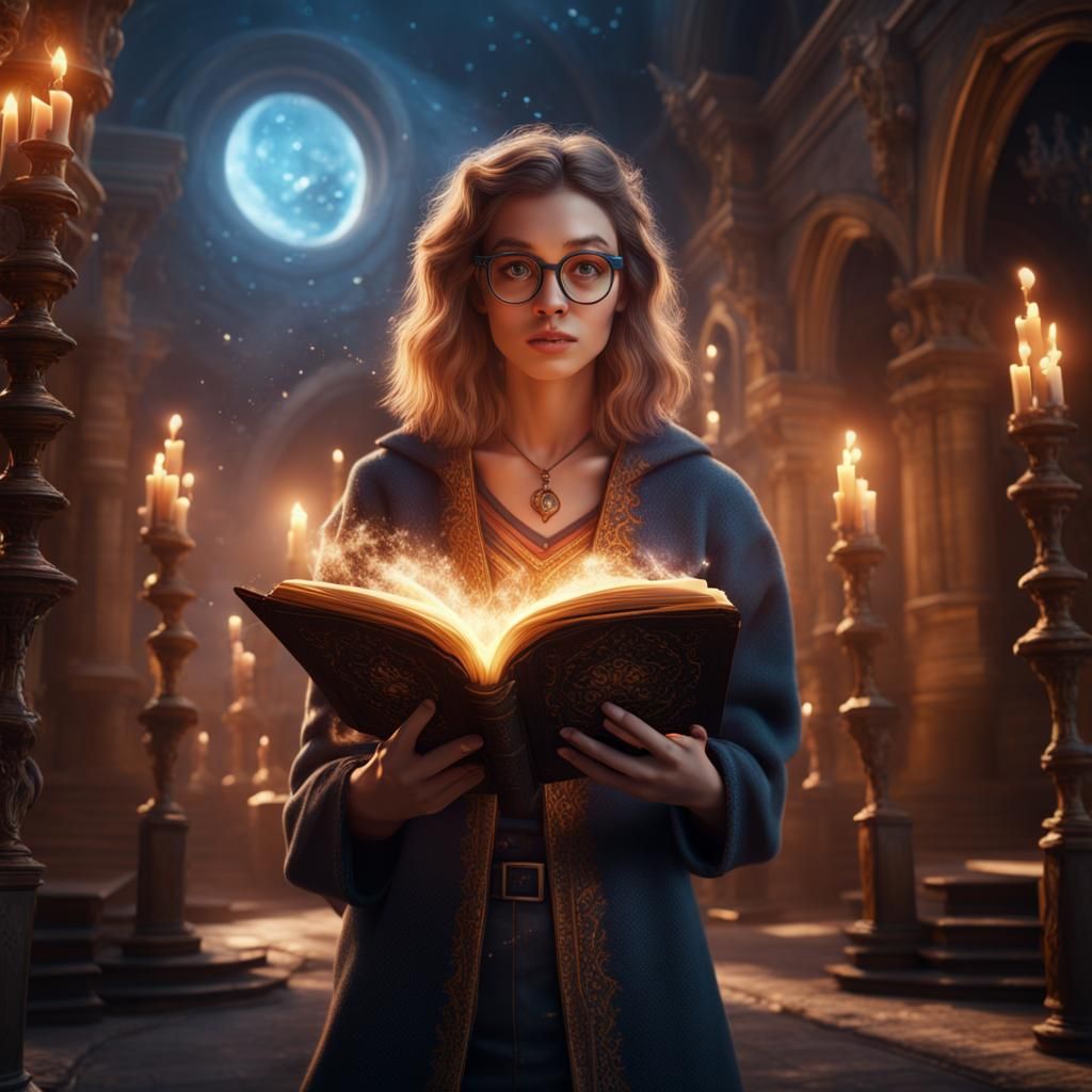 Teen Mage Casting Spell: Fantasy Art