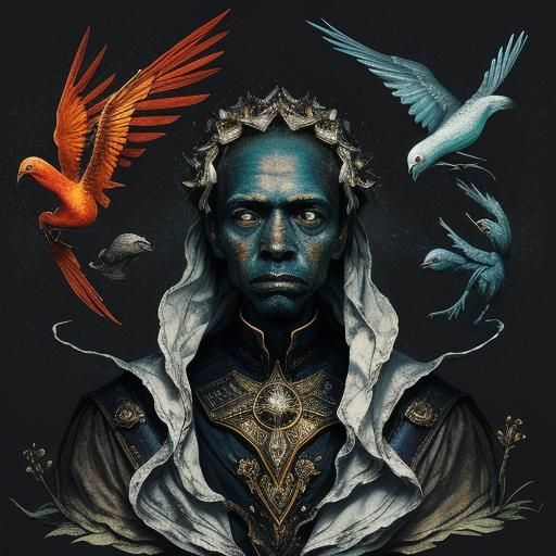 Maximalist Spectral Composition in Red, Gold and Silver