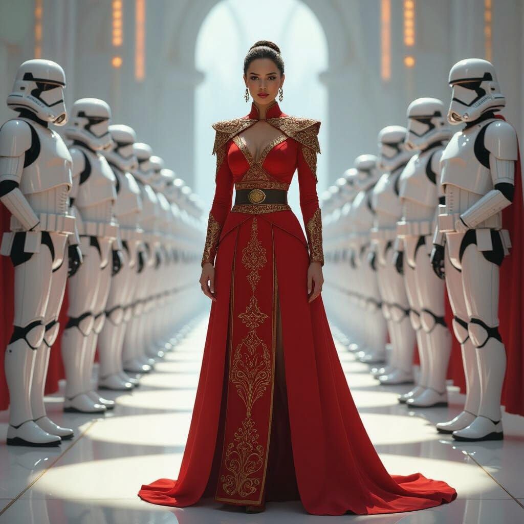 Rey Ascends: Empress in Futuristic Grandeur