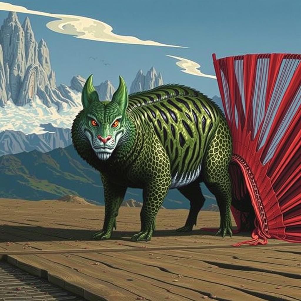 Hyperrealist Linocut of Intriguing Juxtaposed Objects