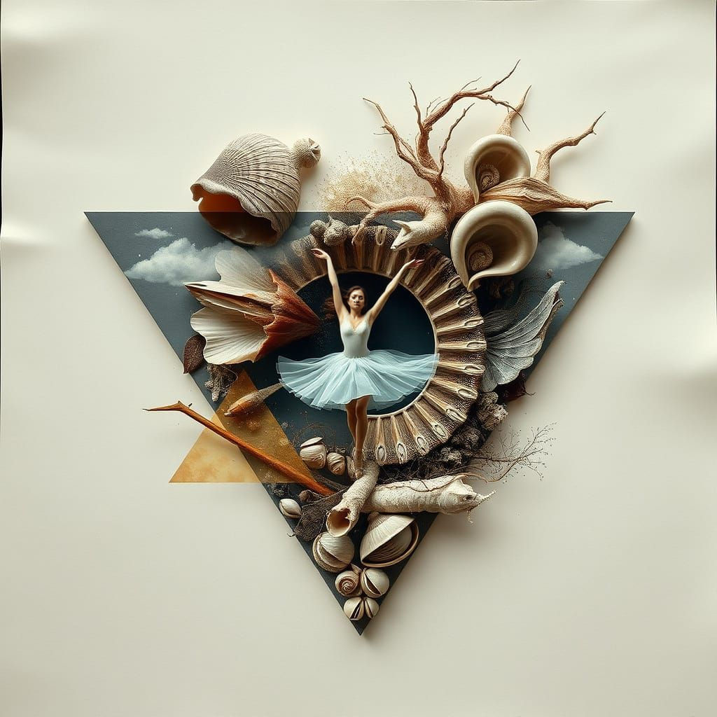 Surreal Ballerina in Hyper-Realistic Double Exposure