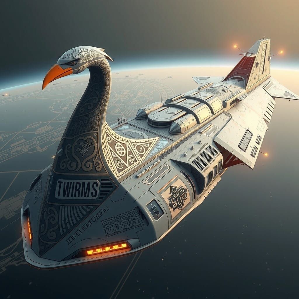 Ancient Futuristic Cyberpunk Spaceship of Unparalleled Sophi...