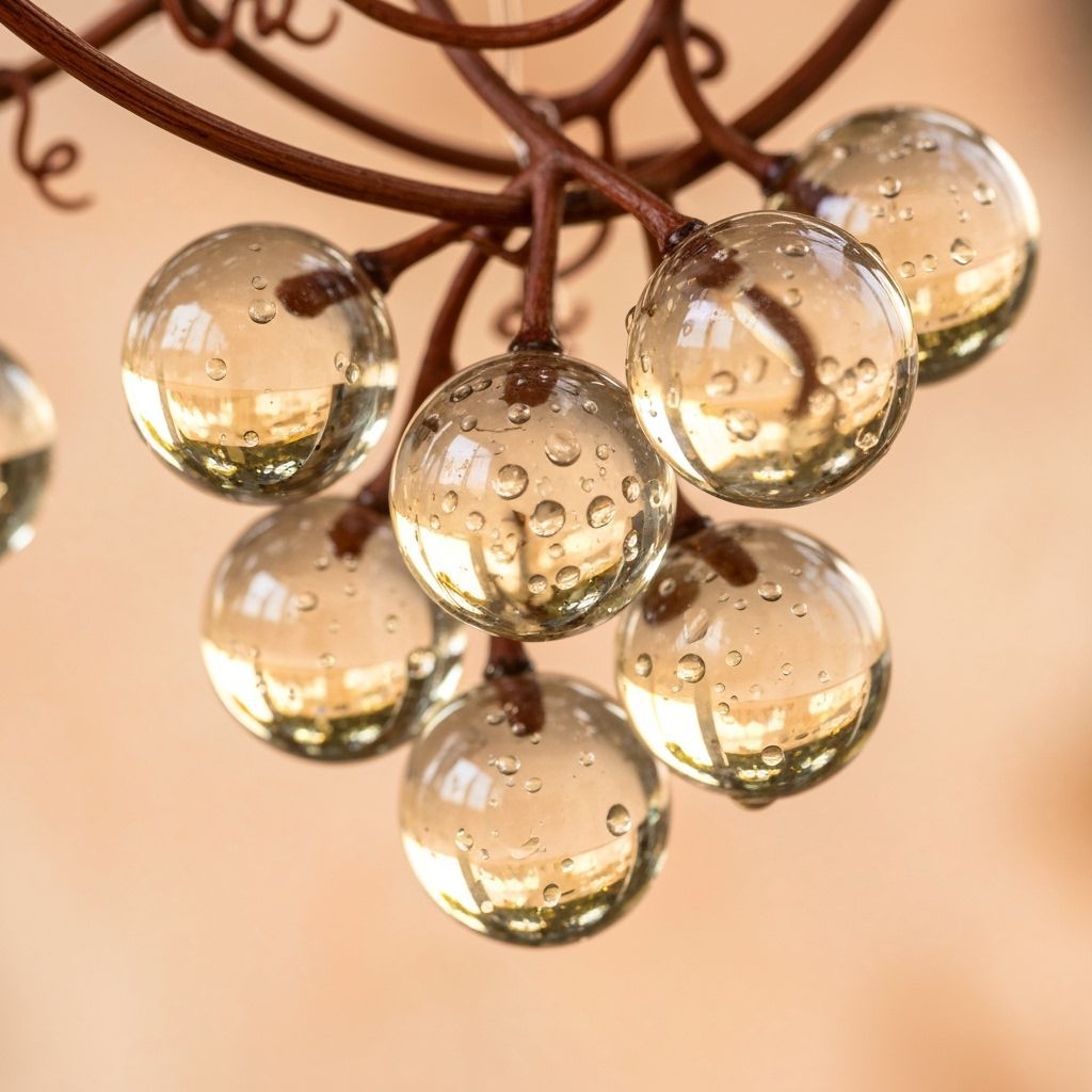 Crystal Glass Grapes Macro Shot