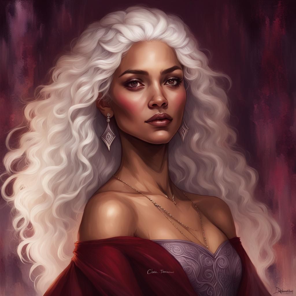 Renaissance Portrait of Woman with White Hair