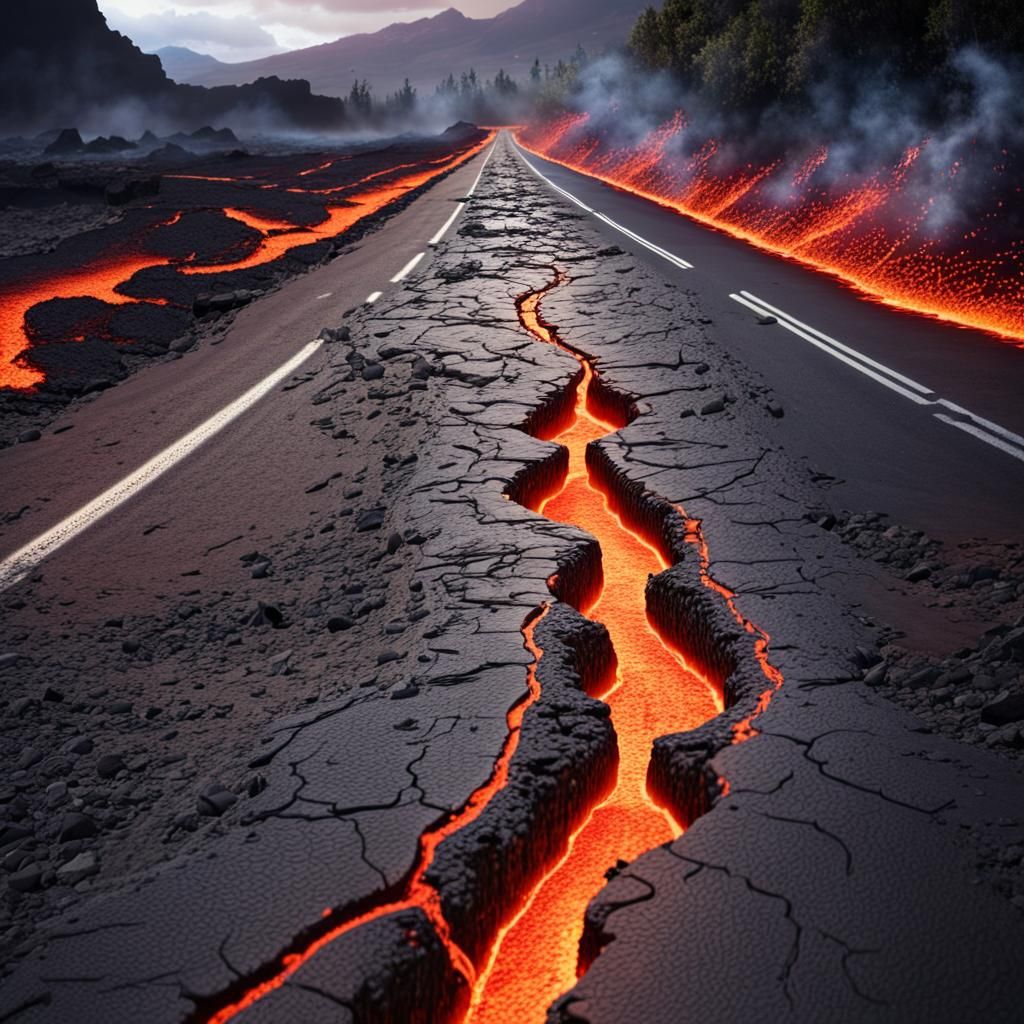 Volcanic Eruption and Earthquake: A Dramatic Scene
