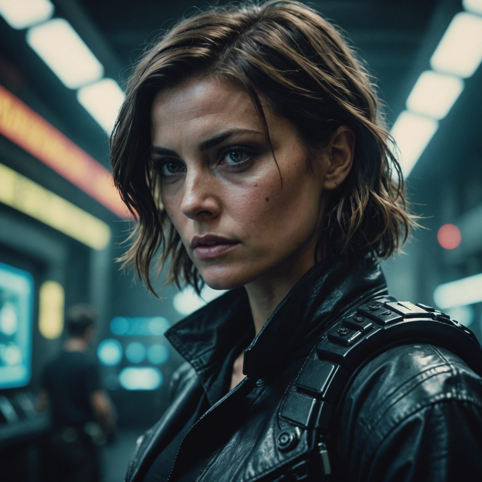 Cinematic Female Replicant Film Still