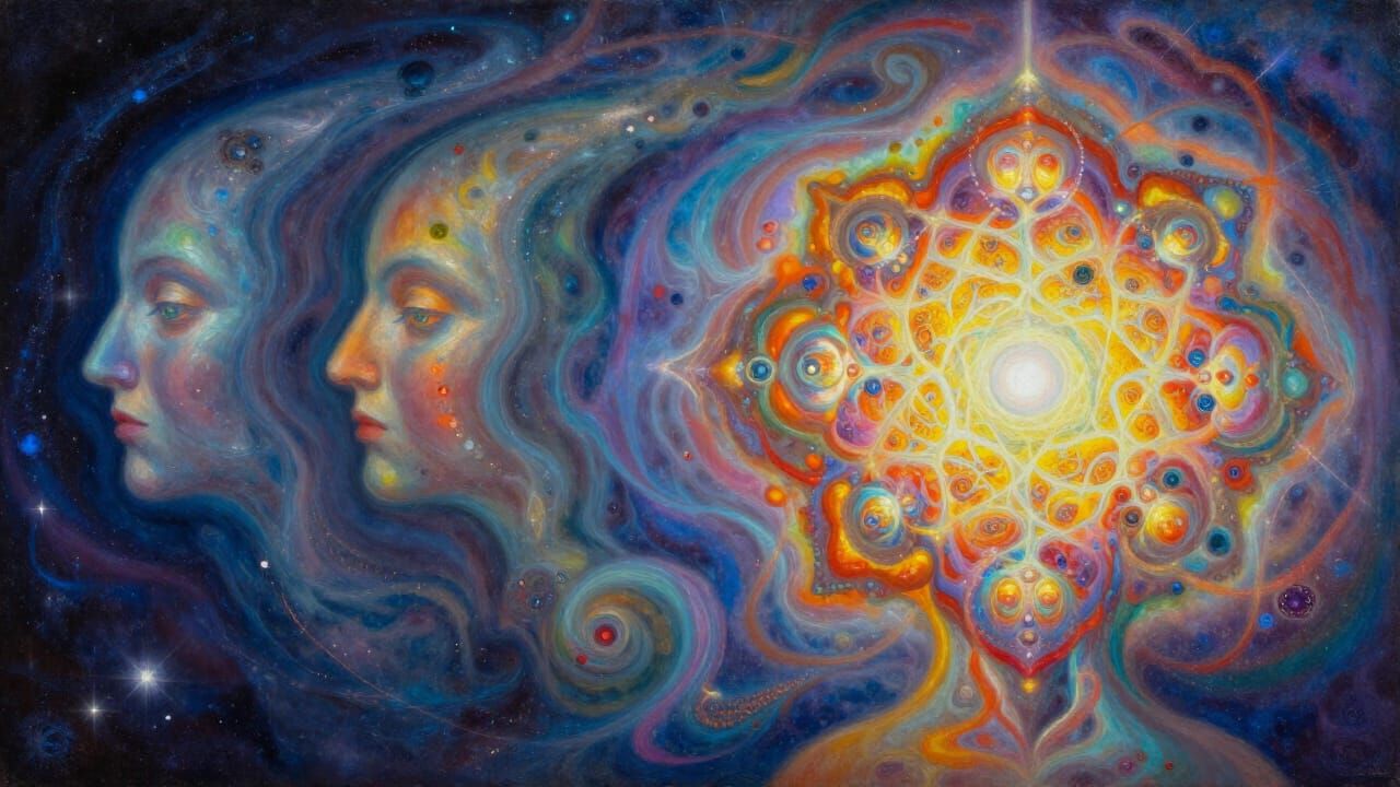 Abstract Surrealist Painting of Evolving Consciousness