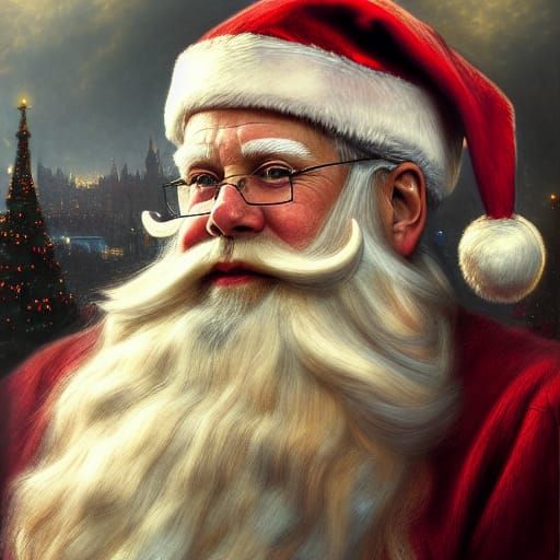 Hyperrealistic Portrait of Old World Santa Claus