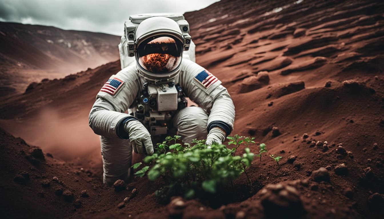 Astronaut Discovers First Plant on Mars