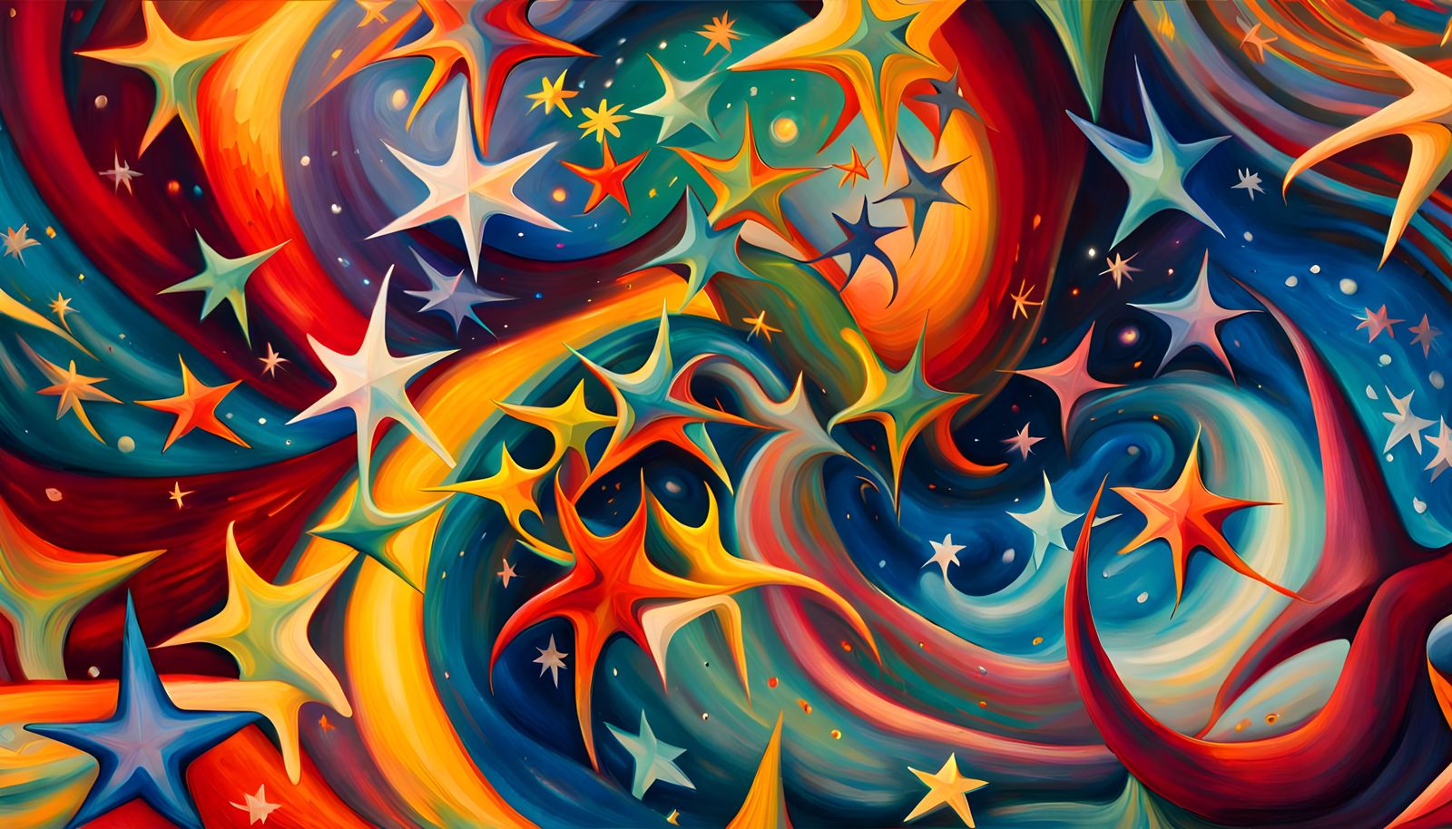 Abstract Star Cluster Formation in Expressionist Style
