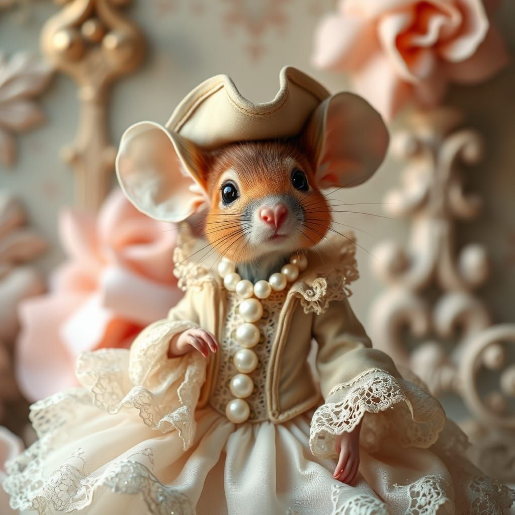 Enchanted Mouse in 18th-Century French Attire