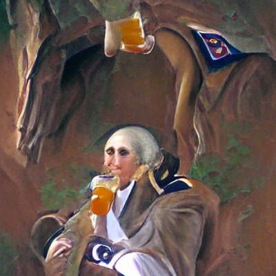 George Washington Relaxing with a Beer
