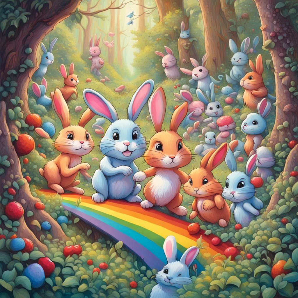 Magical Woodland Quest in Graffiti Art Style