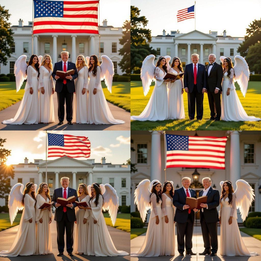 Angels and President Trump at the White House