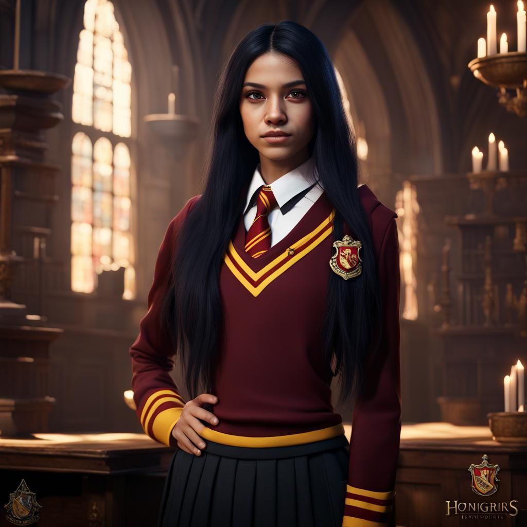 East Indian Girl in Hogwarts Uniform