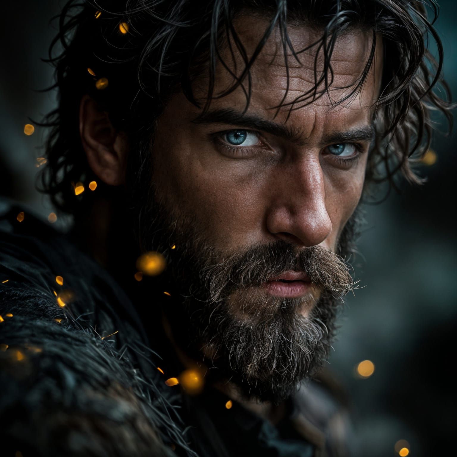 Dramatic Hero with Intense Film Noir Style