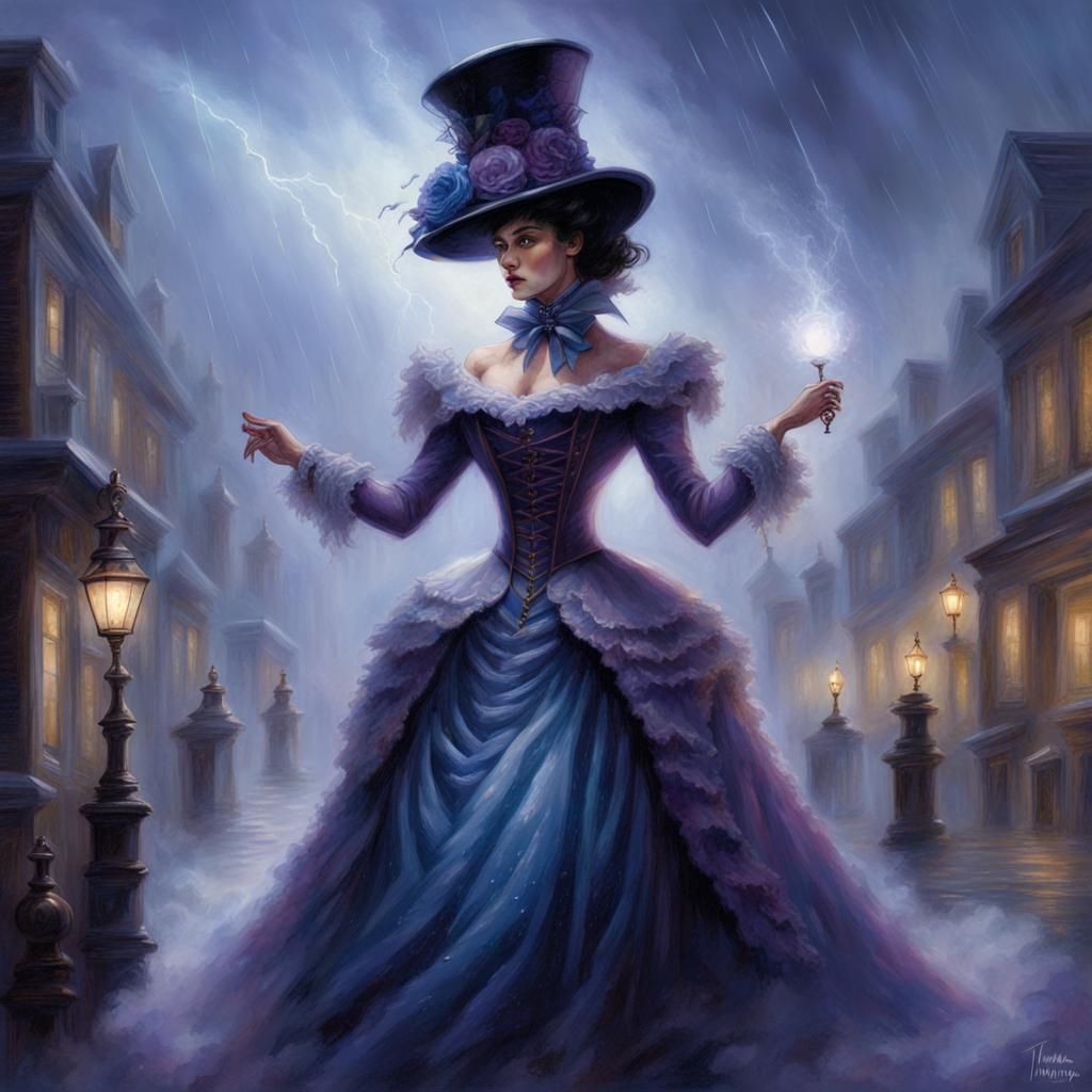 Victorian Puppeteer in a Violet Thunderstorm
