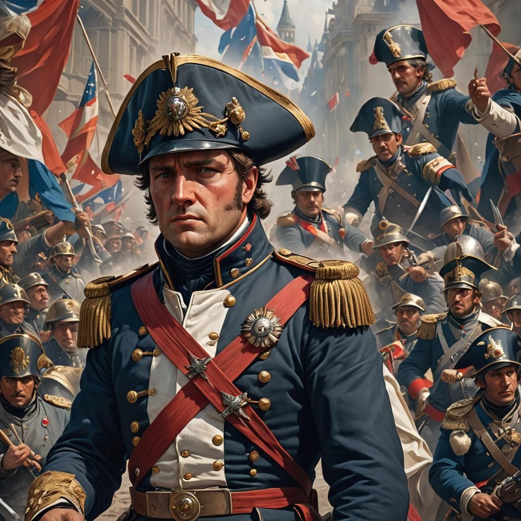 Napoleon Commands Troops: Hyperdetailed Portrait