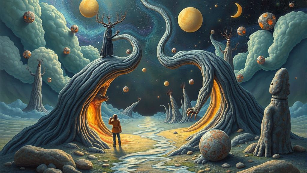 Surreal Whimsical Worldscapes in Vibrant Colors